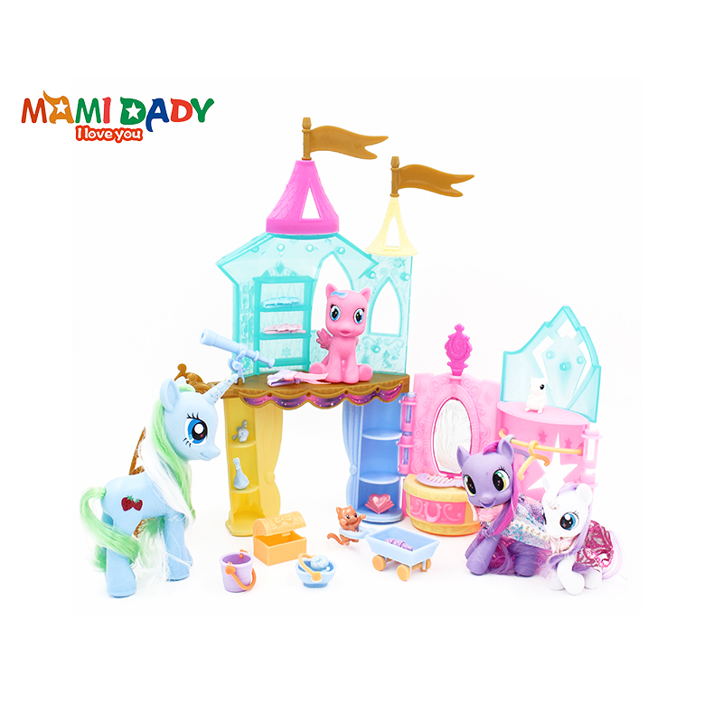 Mdily annimal toys set with castle  for childr